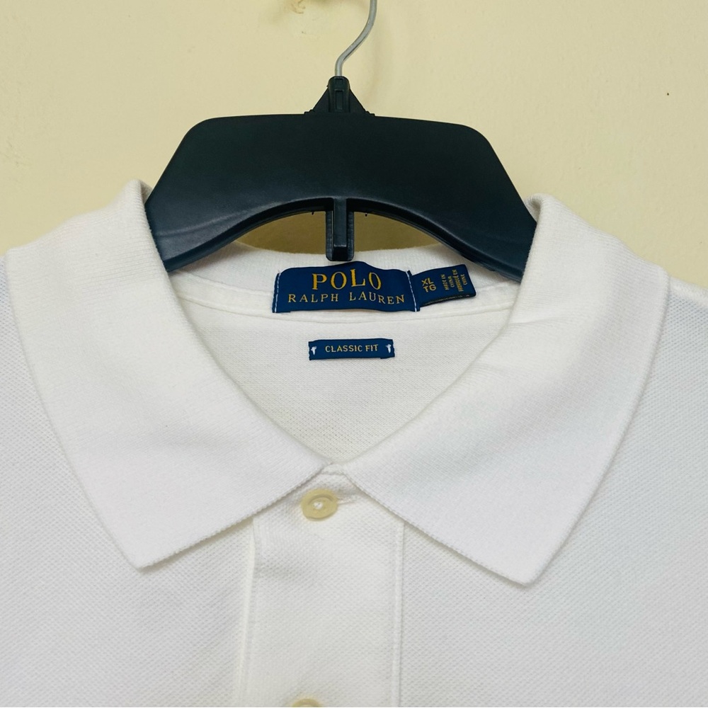 Polo by Ralph Lauren White Polo Shirt with Blue Logo - Picture 3 of 13